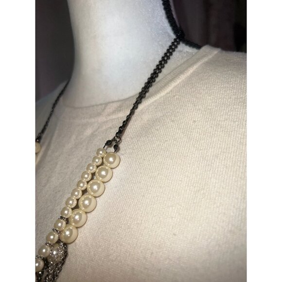 INC International Concept Pearl And Chain Necklace - Picture 8 of 10